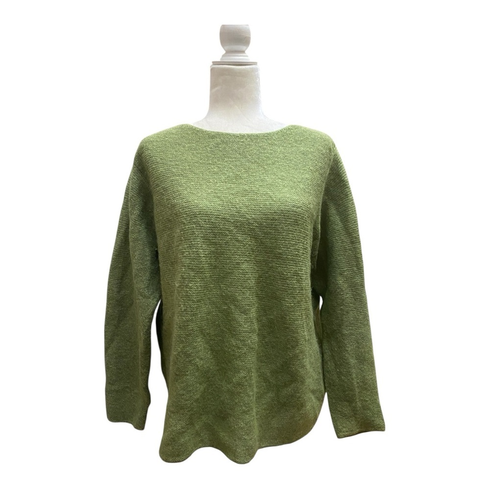 Eileen Fisher Woman Kid Mohair Blend Green Sweater